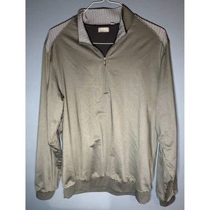 Ashworth Pullover 1/4 Zip Golf Jacket Men Size L Light Gray Long Sleeve - RARE